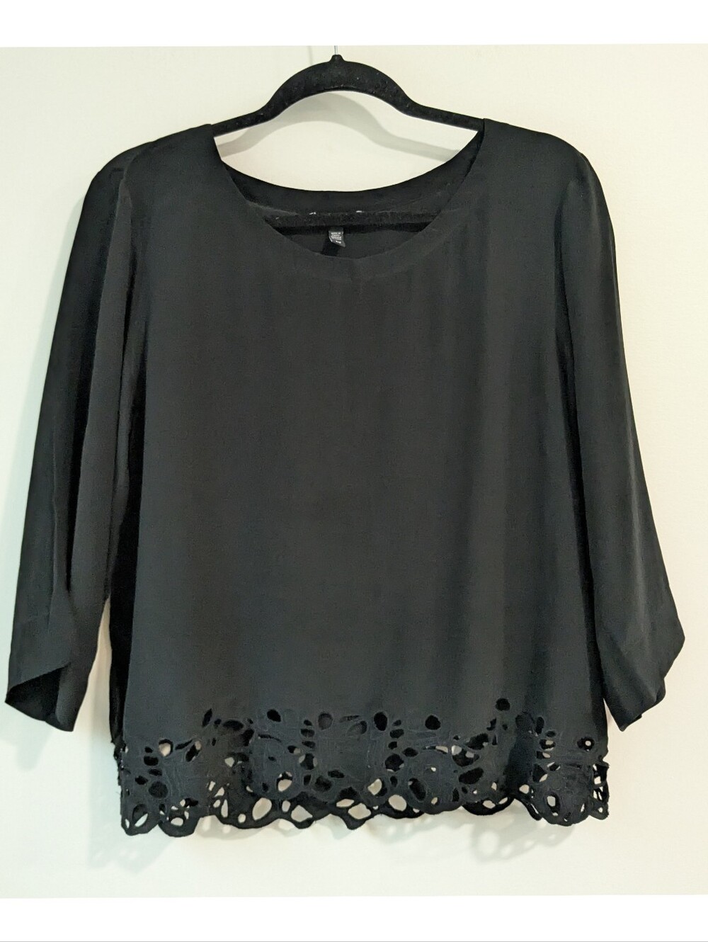 Eileen Fisher Silk Laser-Cut Blouse